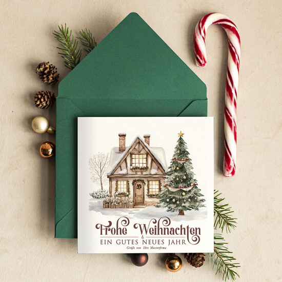 karten retro Retro Weihnachtskarten für Geschäftspartner mit Logo Weihnachtskarten für Geschäftspartner, Firmen Weihnachtskarte mit Umschlag, Weihnachtskarten mit Firmenlogo und Text 13/retro/Wkten