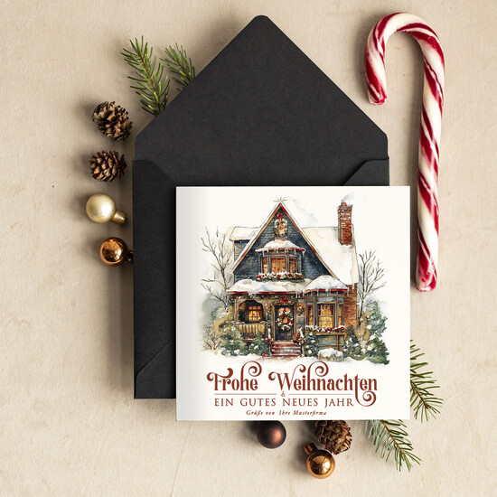 karten retro Retro Weihnachtskarten für Geschäftspartner mit Logo Weihnachtskarten für Geschäftspartner, Firmen Weihnachtskarte mit Umschlag, Weihnachtskarten mit Firmenlogo und Text 07/retro/Wkten