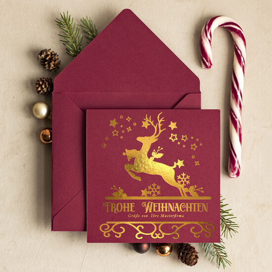 karten golden Exklusive Weihnachtskarte mit Goldfolie für Geschäftspartner Weihnachtskarten mit Goldfolie, Exklusive Weihnachtskarten für Geschäftspartner, Geschäftliche Weihnachtskarte edel, Weihnachtskarten mit Logo 02/glDS/Wkten