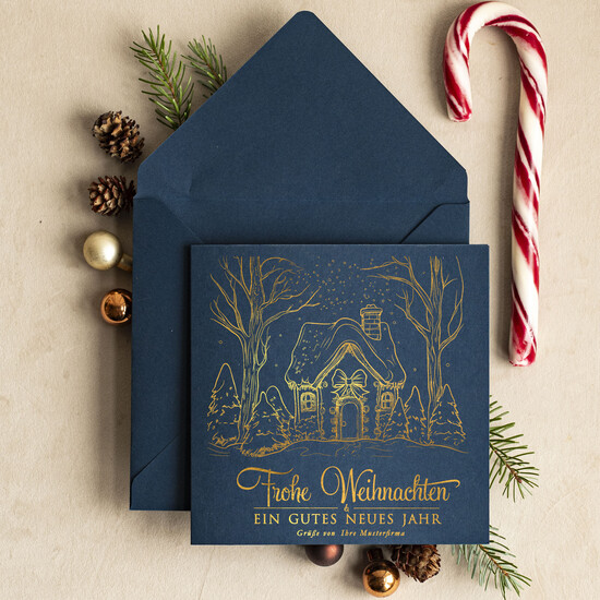 karten golden Exklusive Weihnachtskarte mit Goldfolie für Geschäftspartner Weihnachtskarten mit Goldfolie, Exklusive Weihnachtskarten für Geschäftspartner, Geschäftliche Weihnachtskarte edel, Weihnachtskarten mit Logo 05/glDS/Wkten