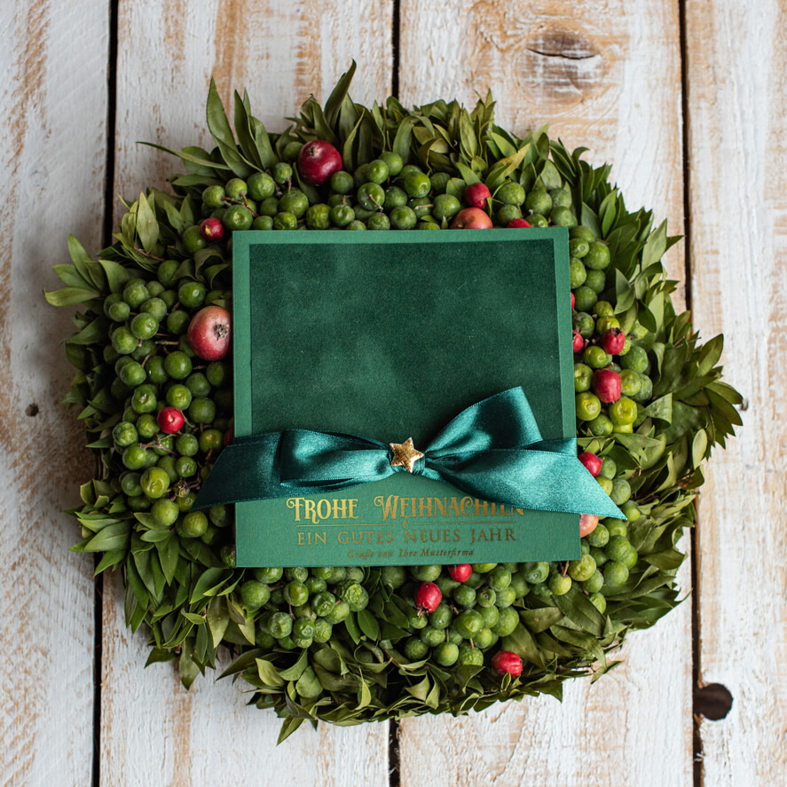 karten Satinband gold Weihnachtskarten mit Goldfolie, Exklusive Weihnachtskarten mit Schleifen, Elegante Firmen-Weihnachtskarten, Weihnachtskarten mit Bändern, Individuelle Weihnachtskarten für Firmen