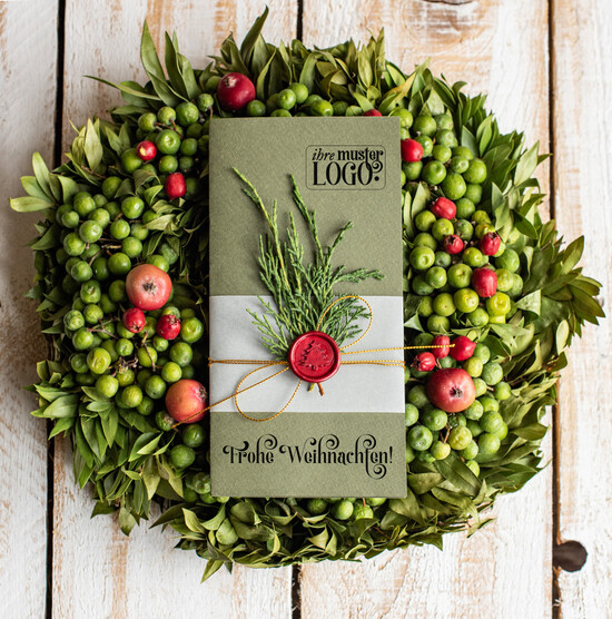 karten eco Weihnachtskarten für Firmen, Exklusive nachhaltige Weihnachtskarte für Geschäftspartner mit Logo & Wunschtext, geschäftliche Weihnachtskarte, Weihnachten Geschäftlich 17/eco/Wkten