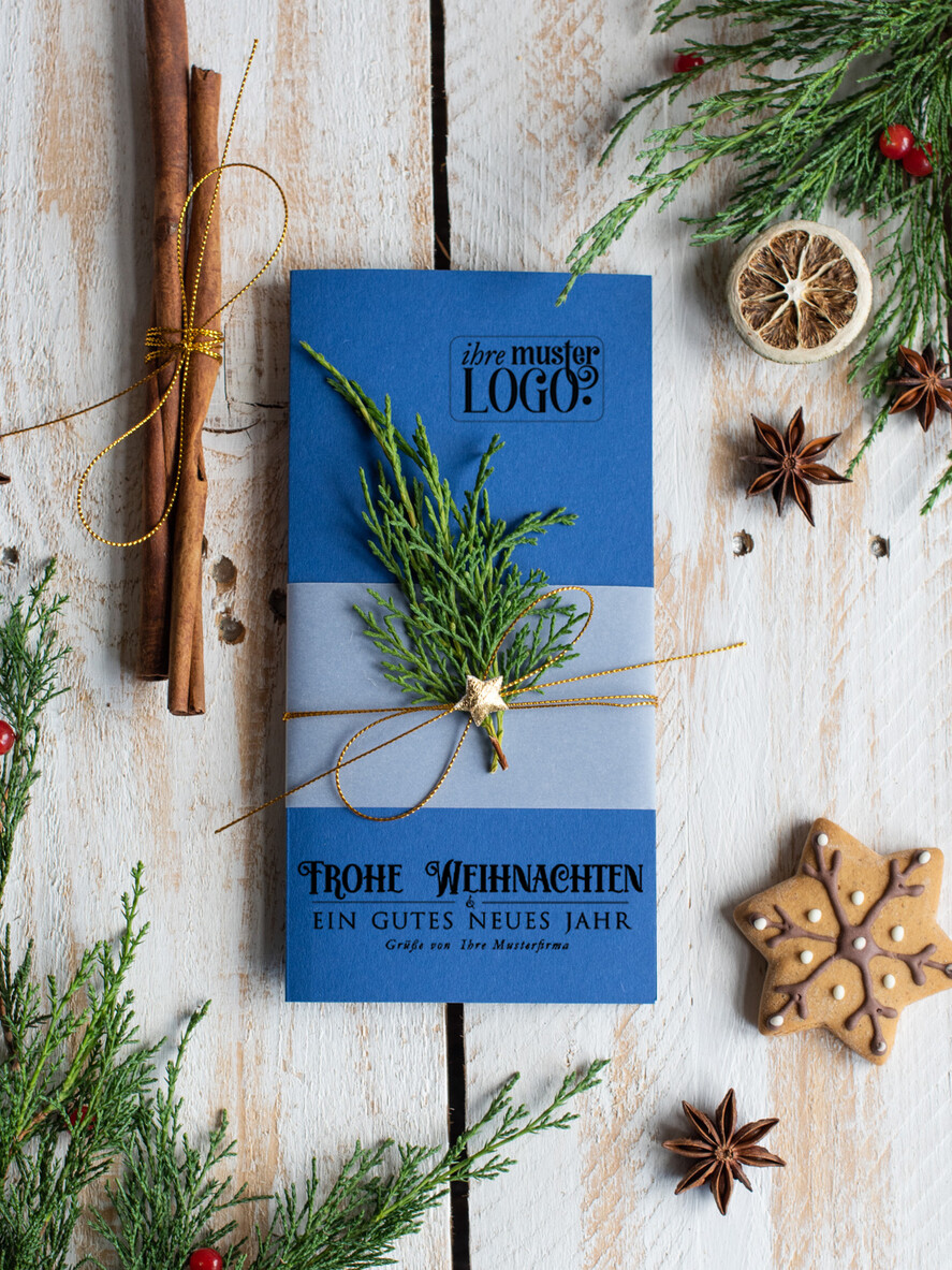 karten eco Weihnachtskarten für Firmen, Exklusive nachhaltige Weihnachtskarte für Geschäftspartner mit Logo & Wunschtext, geschäftliche Weihnachtskarte, Weihnachten Geschäftlich