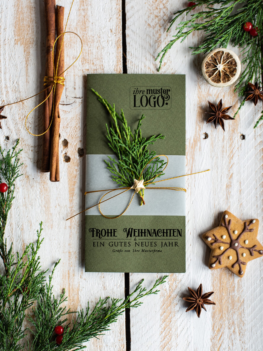 karten eco Weihnachtskarten für Firmen, Exklusive nachhaltige Weihnachtskarte für Geschäftspartner mit Logo & Wunschtext, geschäftliche Weihnachtskarte, Weihnachten Geschäftlich