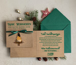karten mit goldener Plexi-Anhänger Exklusive Weihnachtskarte mit goldenem Plexi-Anhänger, mit Schleife, Firmen-Weihnachtskarten, mit Bändern, Individuelle für Firmen3