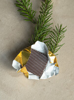 karten mit goldener Plexi-Anhänger Exklusive Weihnachtskarte mit Schokoladen-Taler mit Schleife, Firmen-Weihnachtskarten, mit Bändern, Individuelle für Firmen3