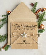 karten eco Weihnachtskarten für Firmen, Exklusive nachhaltige Weihnachtskarte für Geschäftspartner mit Logo & Wunschtext, geschäftliche Weihnachtskarte, Weihnachten Geschäftlich2