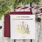 karten golden Exklusive Weihnachtskarte mit Goldfolie für Geschäftspartner Weihnachtskarten mit Goldfolie, Exklusive Weihnachtskarten für Geschäftspartner, Geschäftliche Weihnachtskarte edel, Weihnachtskarten mit Logo2