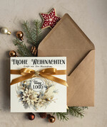 karten Satinband Weihnachtskarten mit Schleife – exklusive & dekorative Weihnachtskarten mit Satinband für Firmen und Geschäftspartner2