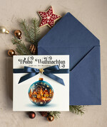 karten Satinband Weihnachtskarten mit Schleife – exklusive & dekorative Weihnachtskarten mit Satinband für Firmen und Geschäftspartner2