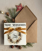 karten Satinband Weihnachtskarten mit Schleife – exklusive & dekorative Weihnachtskarten mit Satinband für Firmen und Geschäftspartner2