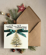 karten Satinband Weihnachtskarten mit Schleife – exklusive & dekorative Weihnachtskarten mit Satinband für Firmen und Geschäftspartner2