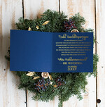 karten Satinband gold Weihnachtskarten mit Goldfolie, Exklusive Weihnachtskarten mit Schleifen, Elegante Firmen-Weihnachtskarten, Weihnachtskarten mit Bändern, Individuelle Weihnachtskarten für Firmen3