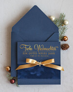 karten Satinband gold Weihnachtskarten mit Goldfolie, Exklusive Weihnachtskarten mit Schleife, Geschäftliche Weihnachtskarte edel, Weihnachtskarten mit Satinband, Individuelle Weihnachtskarten für Unternehmen2