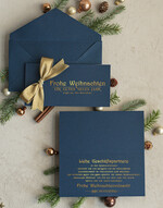 karten Satinband gold Weihnachtskarten mit Goldfolie, Exklusive Weihnachtskarten mit Schleife, Geschäftliche Weihnachtskarte edel, Weihnachtskarten mit Satinband, Individuelle Weihnachtskarten für Unternehmen2