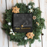 karten Satinband gold Weihnachtskarten mit Goldfolie, Exklusive Weihnachtskarten mit Schleifen, Elegante Firmen-Weihnachtskarten, Weihnachtskarten mit Bändern, Individuelle Weihnachtskarten für Firmen3