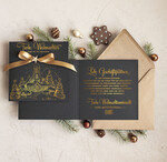 karten Satinband gold Weihnachtskarten mit Goldfolie, Exklusive Weihnachtskarten mit Schleife, Geschäftliche Weihnachtskarte edel, Weihnachtskarten mit Satinband, Individuelle Weihnachtskarten für Unternehmen1